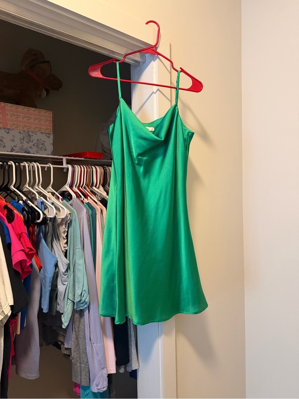 Hello Molly Green Satin Mini Dress